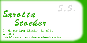sarolta stocker business card